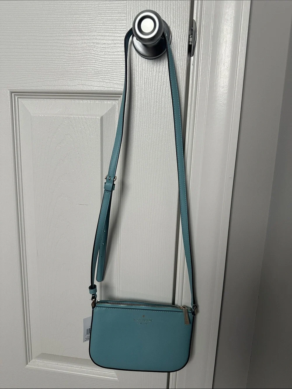 kate spade smoky blue leather crossbody NWT